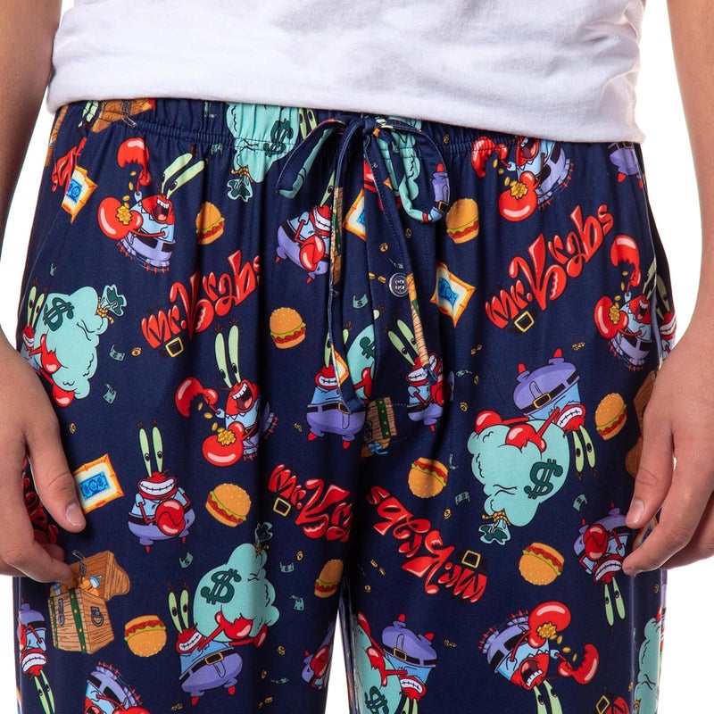 INTIMO SpongeBob SquarePants Pajama Pants Men's Mr. Krabs Money Lounge Bottoms For Adults - Image 2